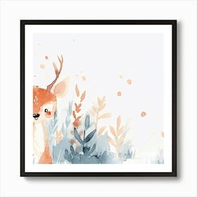 Watercolor Deer Art Print