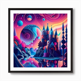 Psychedelic Castle Art Print