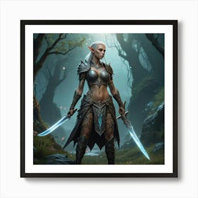 Elf In The Forest 1 Art Print