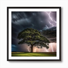 Lightning Tree 2 Art Print