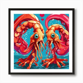 Squid Love Art Print