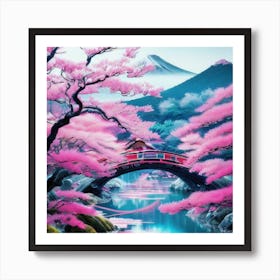 Sakura Bridge 2 Art Print