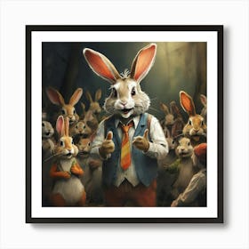 Rabbits In The Woods 6 Art Print