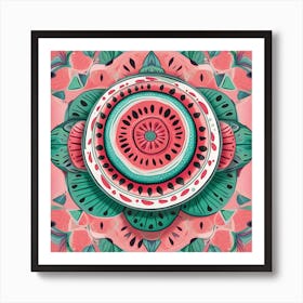 Watermelon Mandala Art Print