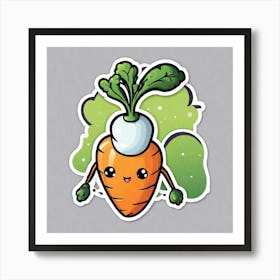 Carrot Sticker 3 Art Print