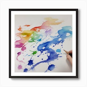 Watercolor Splatters Art Print