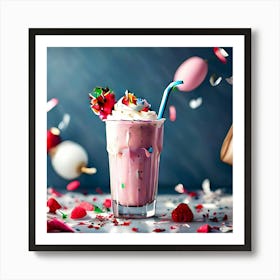 Valentine'S Day Milkshake Art Print