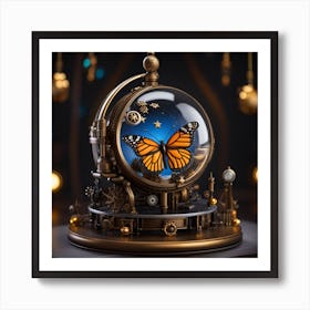 Butterfly In A Glass Globe Art Print