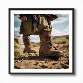 Turkish Soldier In Combat Boots Art Print