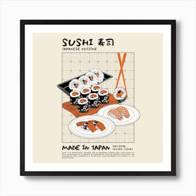 Sushi Square Art Print