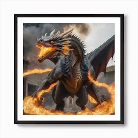 Fire Breathing Dragon Art Print