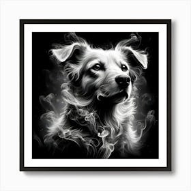 Smokey Dog Art Print