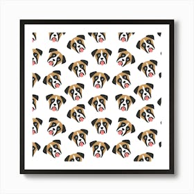 Boxer Dog Pattern Art Print