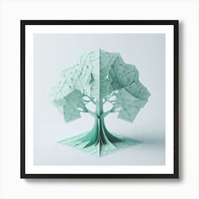 Minimalist origami tree 3 Art Print