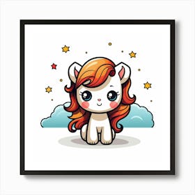 Cute Unicorn 590 Art Print