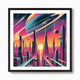 Futuristic Cityscape 13 Art Print