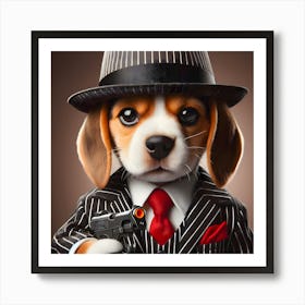 OGB~ Original Ganster Beagle In A Suit~Reimagined 4 Art Print