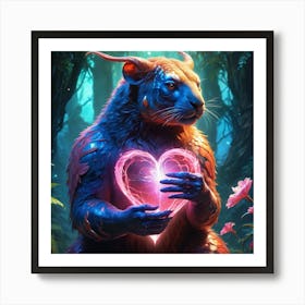 Love Glowing Love Element Animal 15 Art Print