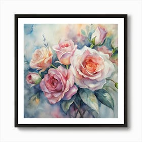 Watercolor Roses 21 Art Print