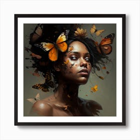 Butterfly Woman Art Print