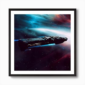 Spaceship In Space 2 Art Print