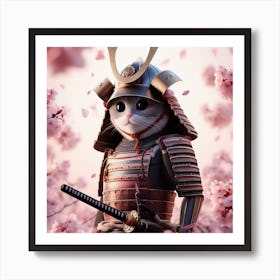 Samurai Cat 3 Art Print