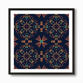 Abstract geometric pattern in low poly pixel art style 5 Art Print