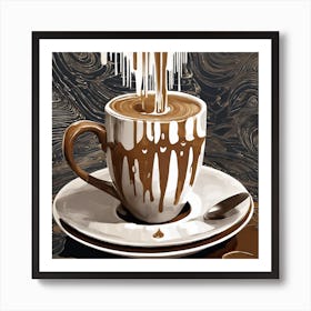 Coffee Drip Painting Art Print