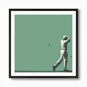 Golfer Swinging Art Print