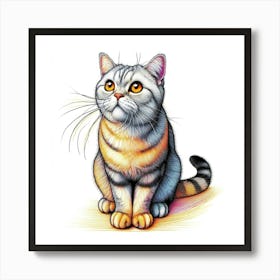 Feline Cat Creative Artwork Illustration 161 Art Print