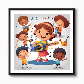 Children Playing Music Art Print