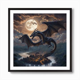 Dragon In The Moonlight Poster