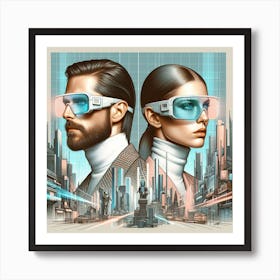 Futuristic Couple Art Print