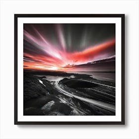 Sunset Over Iceland Art Print