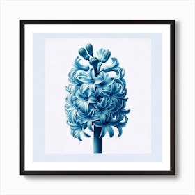 Title: "Blue Hyacinth Harmony: A Lush and Detailed Botanical Artwork"  Description: 'Blue Hyacinth Harmony' is a stunning digital illustration that showcases the intricate beauty of the hyacinth flower in a lush, detailed artwork. This piece features a cluster of rich blue hyacinth petals, artfully arranged to highlight their natural spiral patterns and vibrant tones. Perfect for botany enthusiasts and those who appreciate the finer details of floral art, this print adds a burst of color and a breath of fresh air to any decor. The realistic rendering of the hyacinth, set against a crisp white background, creates a striking contrast that is both bold and calming. Whether displayed in a sunlit conservatory, a chic urban living room, or a welcoming entryway, 'Blue Hyacinth Harmony' is sure to captivate and inspire with its natural elegance and sophisticated charm. Enhance your art collection with this exquisite depiction of springtime splendor. Art Print