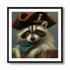 Pirate Hat Raccoon 3 Art Print