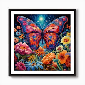 Butterfly In The Garden 2 Art Print