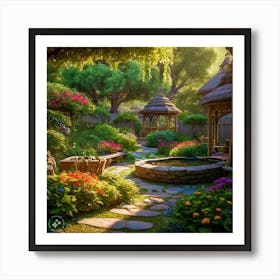 Gazebo In The Garden Art Print