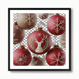 Christmas Ornaments Png Art Print