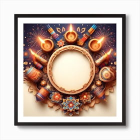 Diwali Frame Art Print