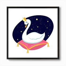 Swan With Crown Art Print