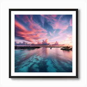 Sunset In The Caribbean Art Print