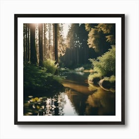 pond inthe forest Art Print