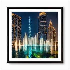 Dubai At Night 2 Art Print