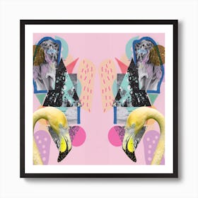 Flamingo Art Mirrored Art Print