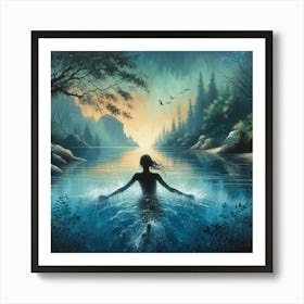 Swimming into the Ocean Art Print