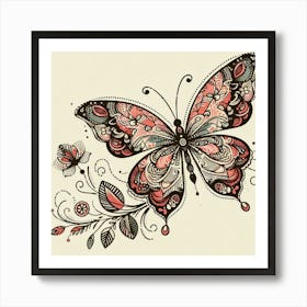 Illustration lace butterfly 3 Art Print