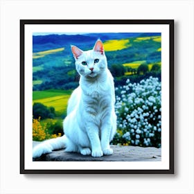 White Cat 3 Art Print