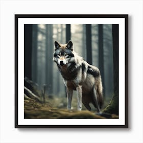 Wolf In The Forest 73 Art Print