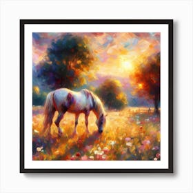 Horse nature Impressionism 5 Art Print